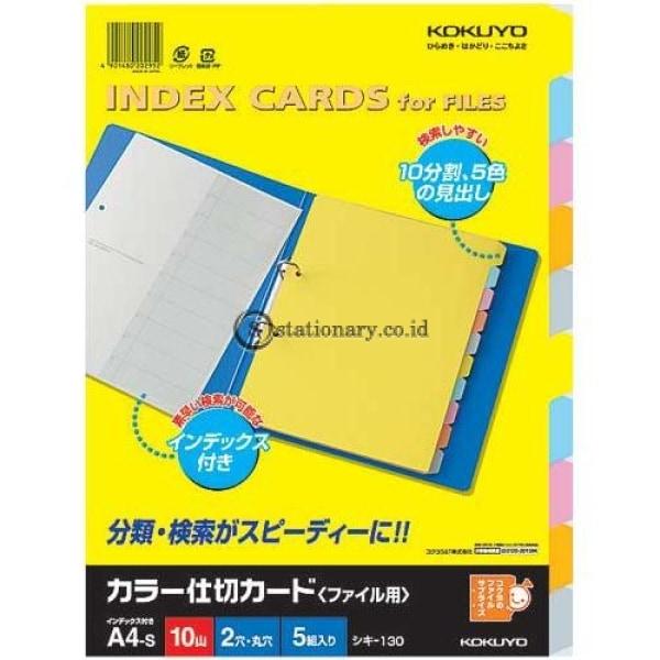 Kokuyo Index Card 5 Warna Dengan 10 Tab Divider Shiki-130 Office Stationery Promosi