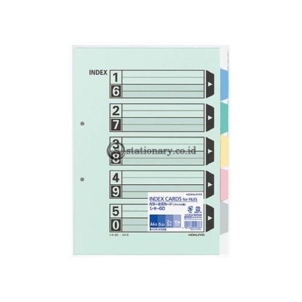 Kokuyo Index Card Ukuran A4 Dengan 5 Warna Tab Shiki-60 Office Stationery
