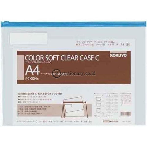 Kokuyo Soft Clear Case A4 Kuke-334 Kokuyo Kuke-334-Blue Office Stationery