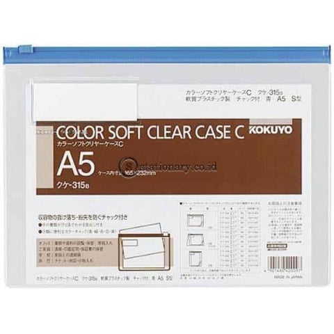 Kokuyo Soft Clear Case A5 Kuke-315 Kokuyo Kuke-315-Blue Office Stationery