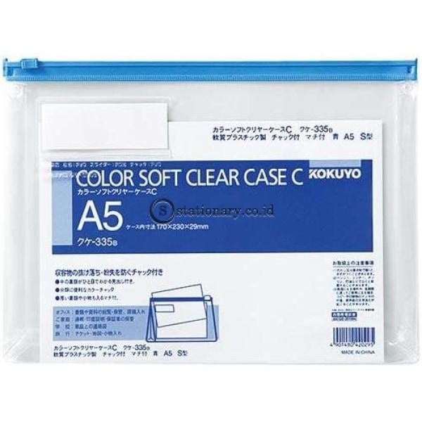 Kokuyo Soft Clear Case A5 Kuke-335 Kokuyo Kuke-335-Blue Office Stationery