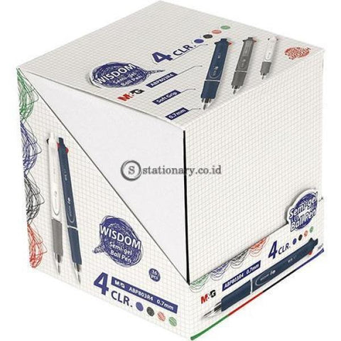 M&g Ballpoint Pen Semi Gel 4 Colours (Blue Red Black And Green Colours) 0.7Mm Wisdom #abp803R4