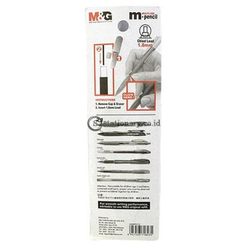 M&g Pensil Mekanik Set Ujian Exam Mechanical Chisel Lead 1.8Mm 2B Motto #hamp0173 Office Stationery