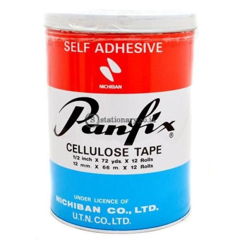 Panfix Cellulose Tape 1/2 Inch X 72 Yard (12Rolls) Office Stationery