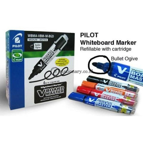 Pilot Vboard Master Whiteboard Marker Bullet Medium Red Office Stationery