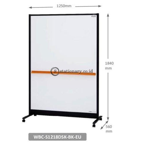 Plus Double Sided Partition Whiteboard (W1250 X H1840 D560Mm) Wbc-S1218Dsk-Bk-Eu Office Stationery