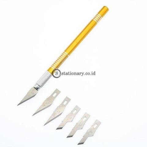 (Preorder) (1 Handle + 6 Knives) Woodworking Diy Metal Craft Carving Knife Mobile Phone Foil Cutting