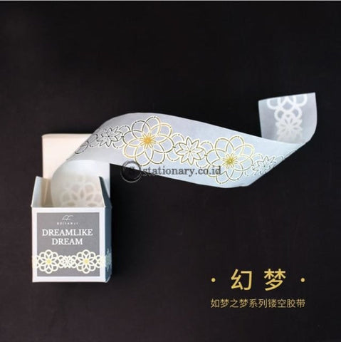(Preorder) 1 Pcs Retro Golden Hollow Series Lace Washi Masking Tape Release Paper Stickers