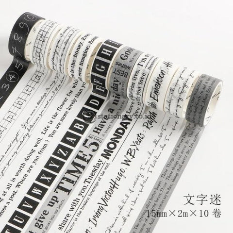 (Preorder) 10 Pcs/pack Alphabet Number Decorative Sticker Washi Tape Adhesive Diy Scrapbooking Label