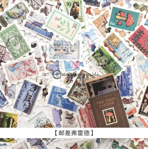 (Preorder) 100Pcs Vintage Stamp Book Collection Series Kraft Paper Mini Greeting Card Postcard