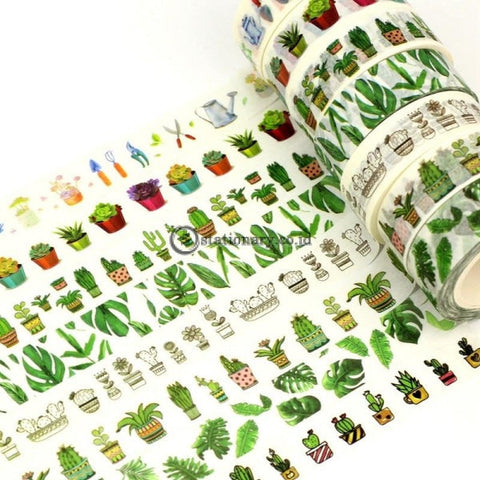 (Preorder) 10M Succulent Cactus Set Washi Tape Planner Scrapbooking Cute Cinta Adhesiva Decorativa