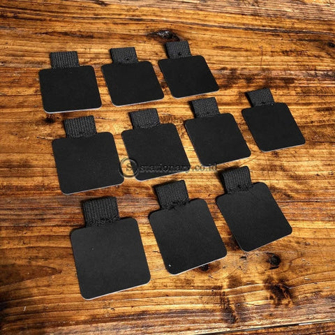 (Preorder) 10Pc Self-Adhesive Black Leather Pen Clip Pencil Elastic Loop For Notebooks Journals