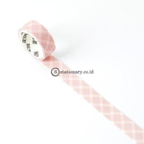 (Preorder) 15Mm Paper Tape Vintage Grid Journal Washi Adhesive Diy Scrapbooking Sticker Label