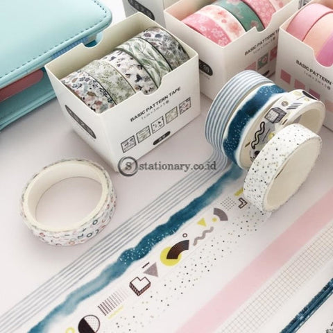 (Preorder) 5 Pcs/pack Simple Colorful Basic Style Washi Tape Set Diy Scrapbooking Sticker Label