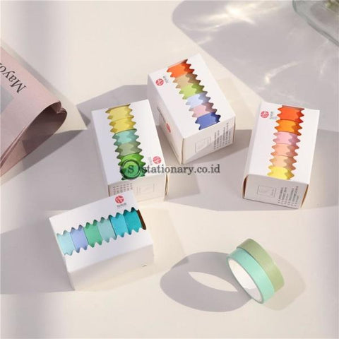 (Preorder) 6Pcs/set Pure Color Washi Paper Masking Tape Set Cute Makaron Adhesive Label Sticker For