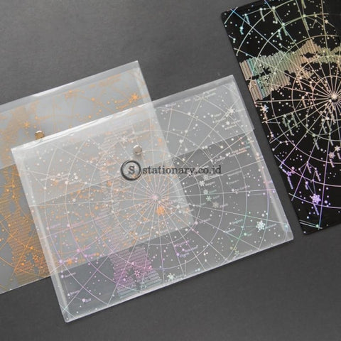 (Preorder) A4 Fantasy Star Storage Bag Bronze Laser Transparent Pocket Pp File Bag Originality