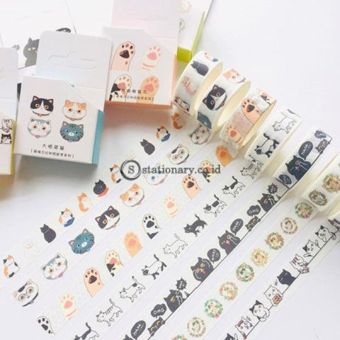 (Preorder) Cute Kawaii Adorable Cat Adhesive Paper Washi Tape Masking Diy Scrapbooking Stick Label