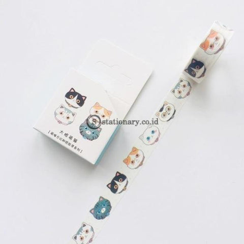 (Preorder) Cute Kawaii Adorable Cat Adhesive Paper Washi Tape Masking Diy Scrapbooking Stick Label E