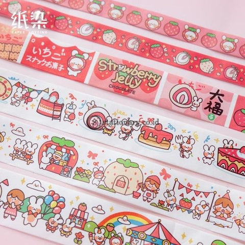 (Preorder) Cute Rabbits Strawberry Dream Series Washi Masking Tape Decorative Adhesive Diy