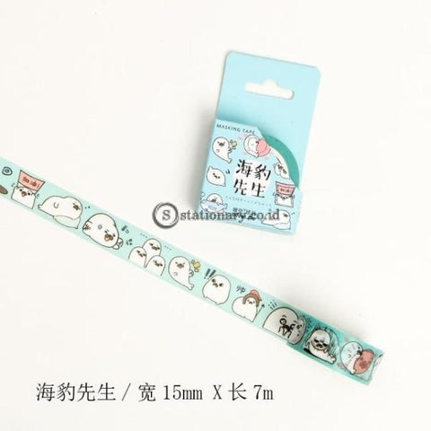 (Preorder) Cute Seal Panda Hamster Animals Masking Washi Tape Decorative Adhesive Decora Diy
