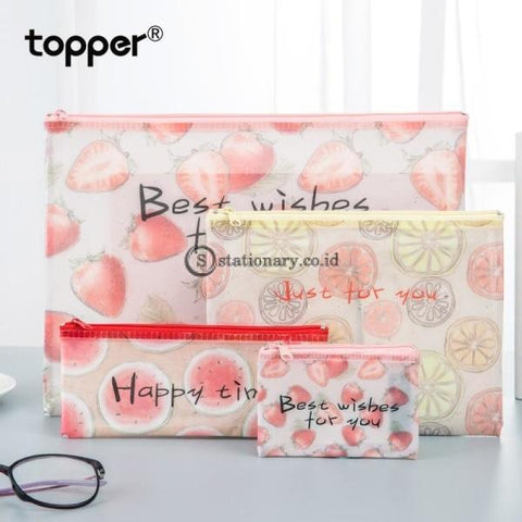 (Preorder) File Folder A4 Transparent Zipper File Bag A5 Large Capacity Female Student With