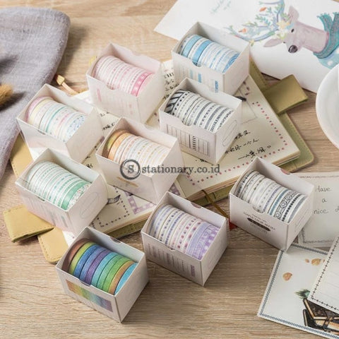 (Preorder) Jianwu 10Pcs/set Basic Color Series Very Fine Washi Tape Journal Diy Diary Masking Cute