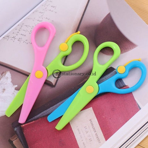 (Preorder) New 1 Pcs 137Mm Mini Safety Round Head Plastic Scissors Student Kids Paper Cutting