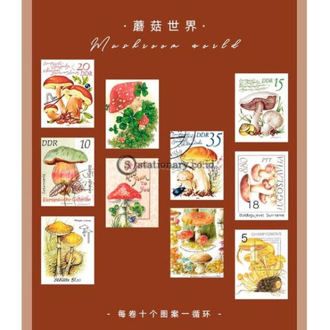 (Preorder) Retro Stamp Philately Series Washi Tape Plant Mushroom Decorative Adhesive Diy