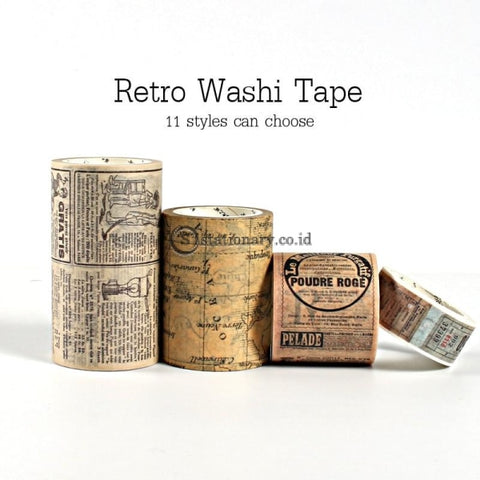 (Preorder) Retro Washi Tape Set Vintage Decoration Scrapbooking Masking Washitape Decorative Wash