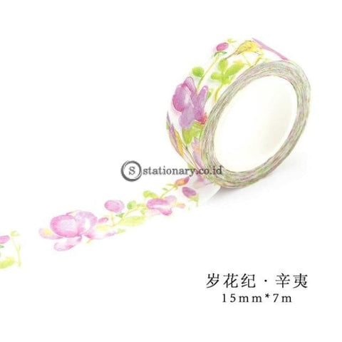 (Preorder) Romantic Floral Paper Washi Tape 15Mm*7M Flowers Masking Tapes Decorative Stickers Diy