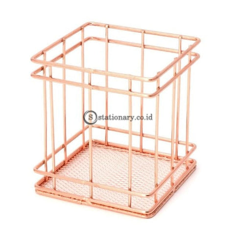 (Preorder) Rose Gold Metal Pen Holder Desk Organizer Pencil Container School Stationery Office