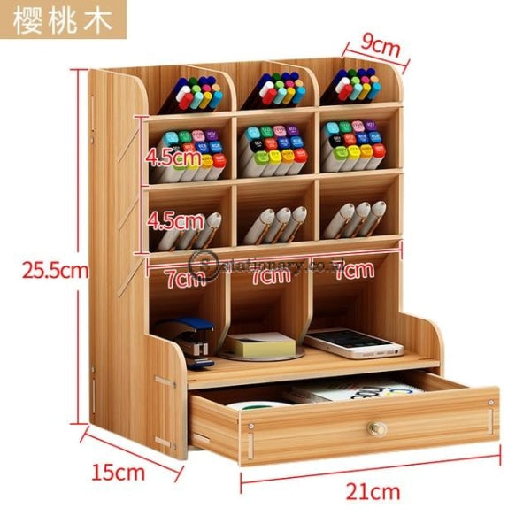 (Preorder) Wooden Desk Organizer Multi-Functional Diy Pen Holder Box Desktop Stationary Home Office