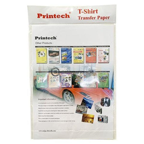 Printech Kertas Transfer Paper T-Shirt 150Gsm (210Mm X 297Mm) A4 Office Stationery