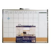 Quartet Planner Whiteboard Magnetik Calendar Combination Cork Board Arc Frame 43Cm X 58Cm #79372