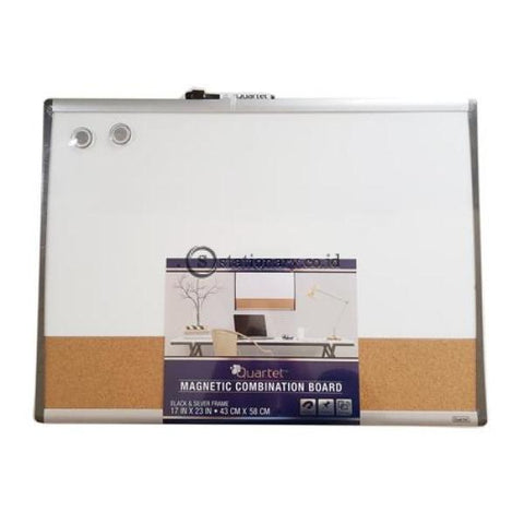 Quartet Whiteboard Magnetik Combination Cork Board Arcframe 43Cm X 58Cm #79370 Office Stationery