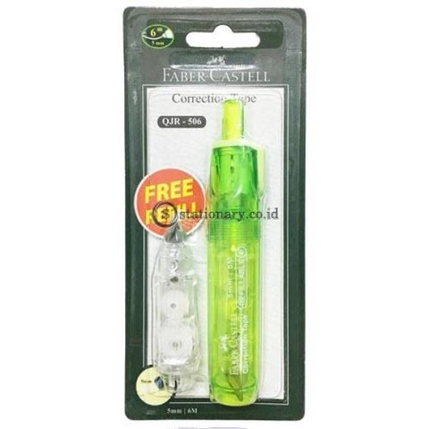 Tip Ex Correction Tape Qjr-506 Green + 1 Refill Faber Castell Office Stationery