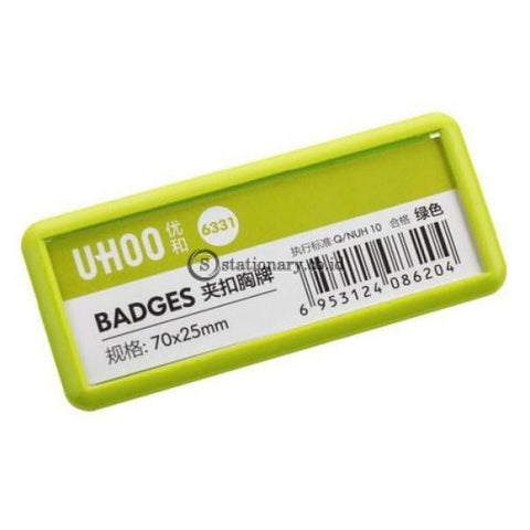 Uhoo Name Plate Pin Badges Clip 70X25Mm #6331 Office Stationery