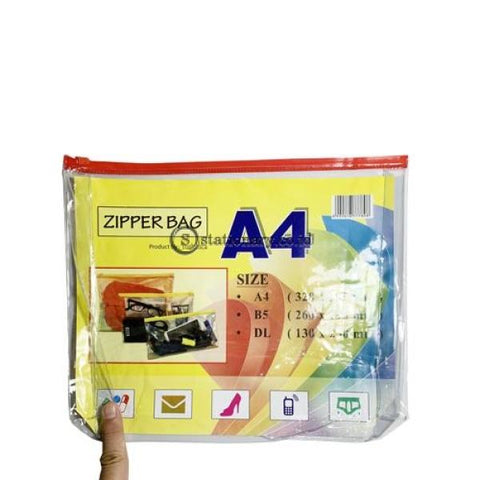 Yushinca Zipper Bag Clear Lipat Punggung A4 (320Mmx245Mm) #zb-102 Office Stationery